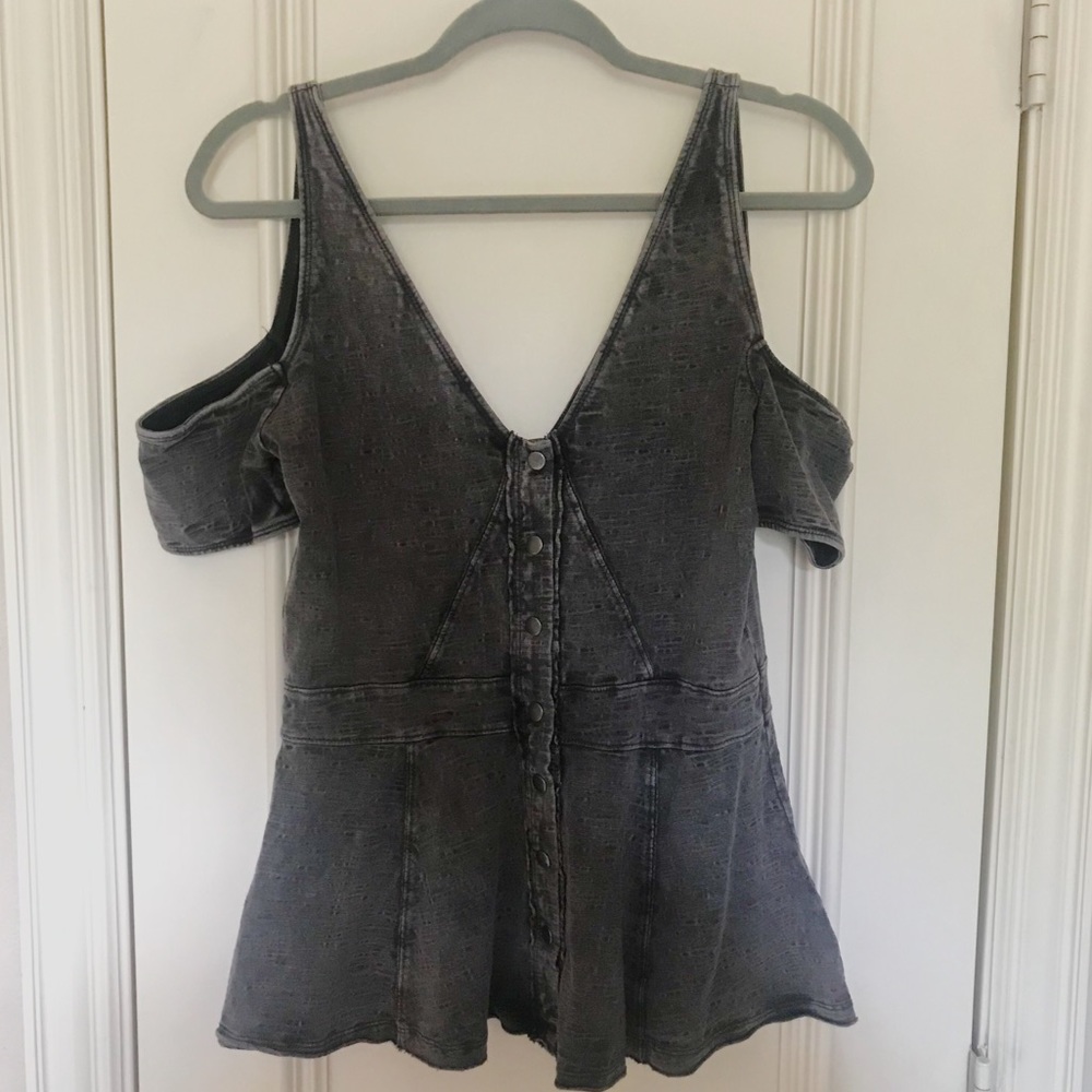 Free People Peplum Shoulder-less Top